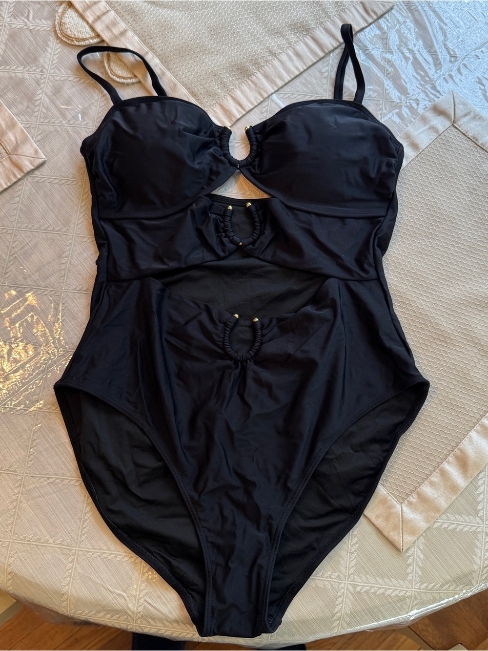Midnight Cutout One-Piece Swimsuit with Ring Details